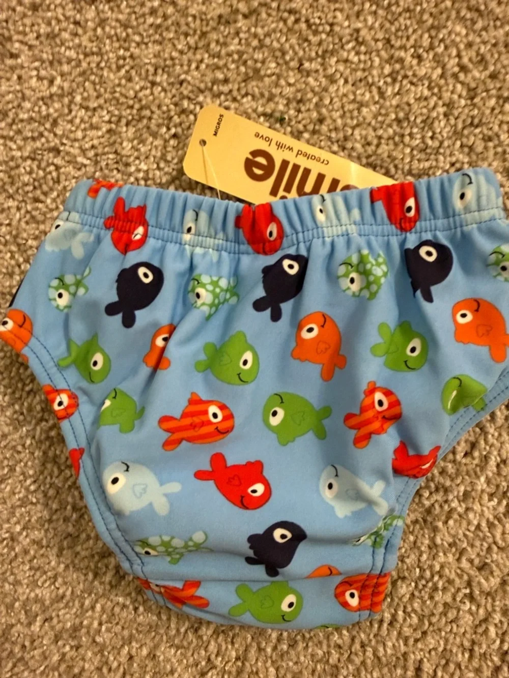 Blue Fish Print Toddler Swim Diaper